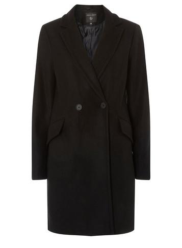 Dorothy Perkins Black Double Breasted Coat