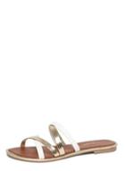 Dorothy Perkins White 'frisco' Multi Strap Mules