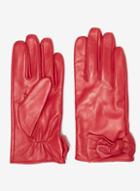 Dorothy Perkins Red Ruched Leather Knot Gloves