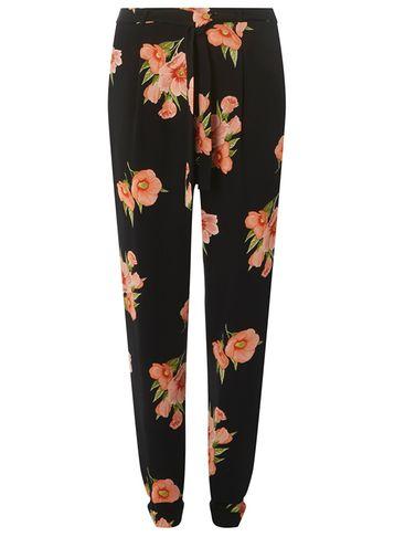 Dorothy Perkins *tall Black Floral Print Joggers