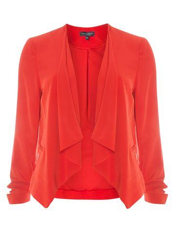 Dorothy Perkins *tall Red Soft Waterfall Jacket