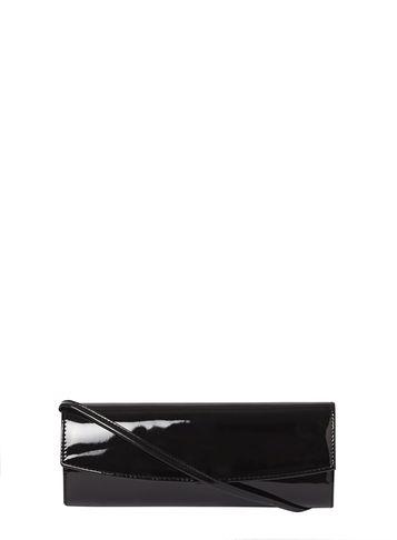 Dorothy Perkins Black Patent Structured Clutch