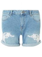 Dorothy Perkins Blue Lace Applique Shorts