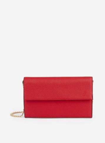 Dorothy Perkins Red Chain Detail Clutch Bag