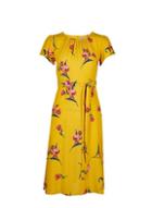 Dorothy Perkins Petite Yellow Floral Print Midi Dress