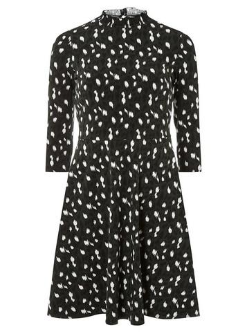 Dorothy Perkins Khaki Leopard Print Shirred Fit And Flare Dress
