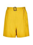 Dorothy Perkins Yellow Horn Buckle Shorts