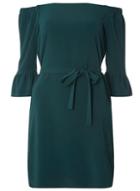 Dorothy Perkins Teal Long Sleeve Bardot Shift Dress