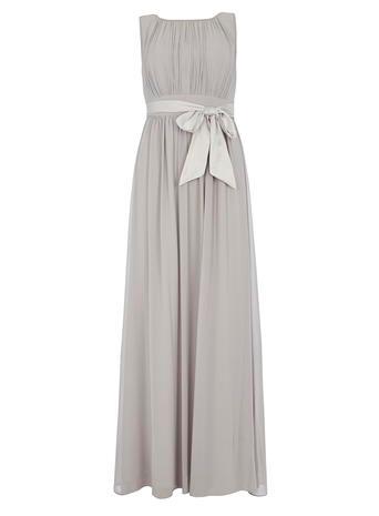 Dorothy Perkins Grey Satin Tie Detail Maxi