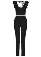 Dorothy Perkins *quiz Frill Diamante Jumpsuit