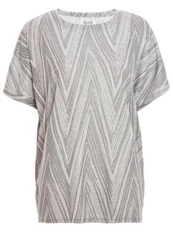 *quiz Grey Zig Zag Print Batwing Top