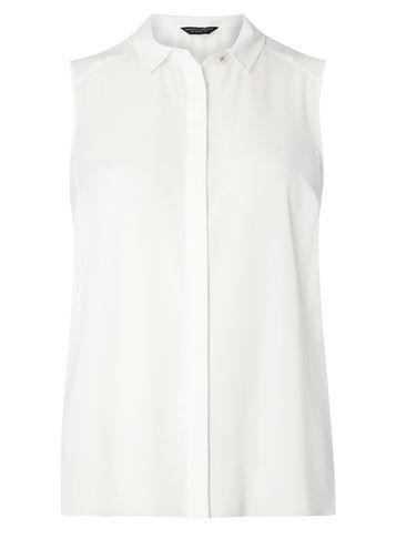 Dorothy Perkins Ivory Collar Sleeveless Shirt
