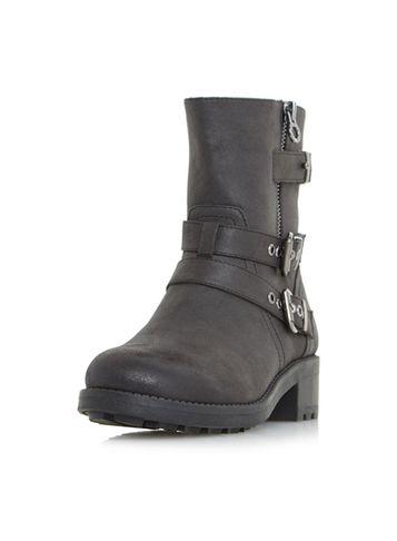 Dorothy Perkins *head Over Heels By Dune Black Rochel Flat Boots