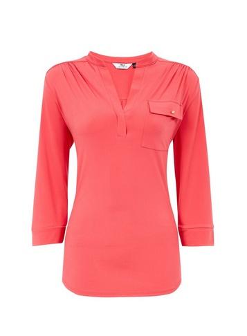 Dorothy Perkins *tall Pink Jersey Interlock Twist Yarn Shirt
