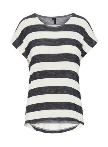 *vero Moda Black And White Stripe Print T-shirt