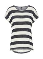*vero Moda Black And White Stripe Print T-shirt