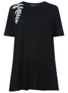 Dorothy Perkins Dp Curve Black Leaf Embellished T-shirt