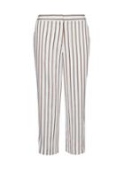 Dorothy Perkins Petite White Striped Wide Leg Trousers
