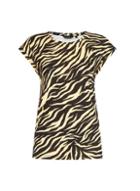 Dorothy Perkins Multi Colour Zebra Print Roll Sleeve T-shirt