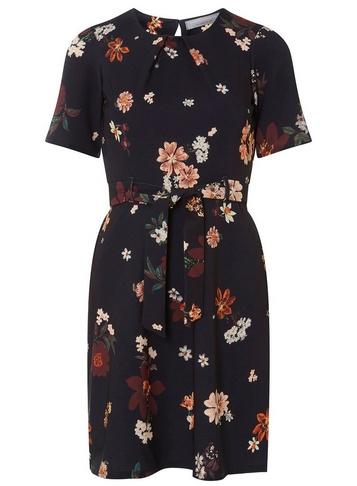Dorothy Perkins Petite Floral Scuba Fit And Flare Dress