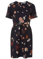 Dorothy Perkins Petite Floral Scuba Fit And Flare Dress