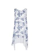 *billie & Blossom Ivory Floral Print Linen Tunic Top