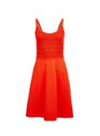 Dorothy Perkins Coral Shirred Camisole Fit And Flare Dress