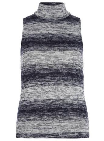 Dorothy Perkins Blue Roll Neck Jersey Knit Top
