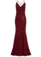 *quiz Red Sequin Fishtail Maxi Dress