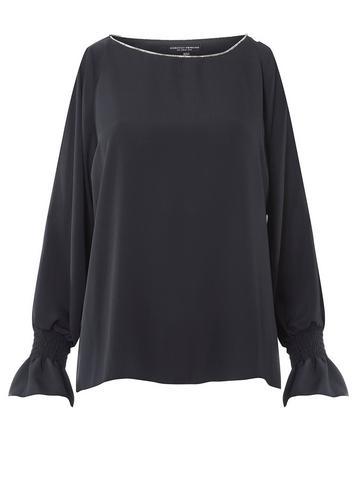 Dorothy Perkins Black Embellished Trim Split Sleeve Top