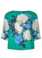 Dorothy Perkins Petite Green Placement Floral Top