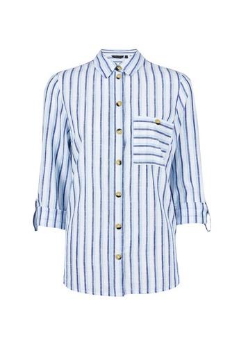 Dorothy Perkins Blue Striped Slub Shirt