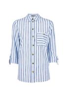 Dorothy Perkins Blue Striped Slub Shirt