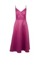 *luxe Magenta Satin Cami Midi Dress