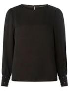 Dorothy Perkins Black Gold Stud Cuff Blouse