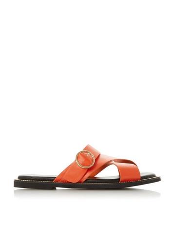 *head Over Heels By Dune Orange 'logen' Ladies Flat Sandals