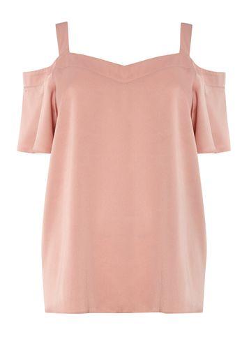 Dorothy Perkins Dp Curve Dusky Rose Satin Built Up Top