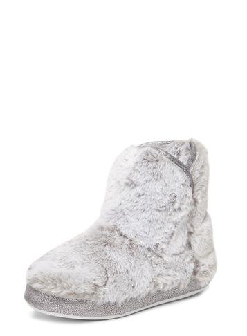 Dorothy Perkins Grey Faux Fur Booties