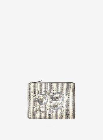 Dorothy Perkins Black Embellished Stripe Clutch