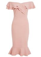 *quiz Pink Frill Hem Midi Dress