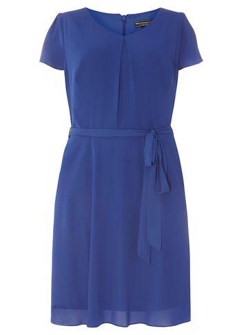 Dorothy Perkins *billie & Blossom Curve Cobalt Chiffon Fit And Flare Dress