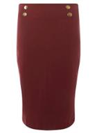 Dorothy Perkins Wine Button Detail Pencil Skirt