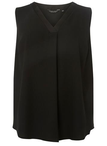 Dorothy Perkins *dp Curve Black Sleeveless Pleat Back Top