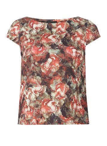 Dorothy Perkins Dark Floral Scuba Shell Top