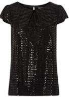 Dorothy Perkins *billie & Blossom Black Sequin Cowl Front Top