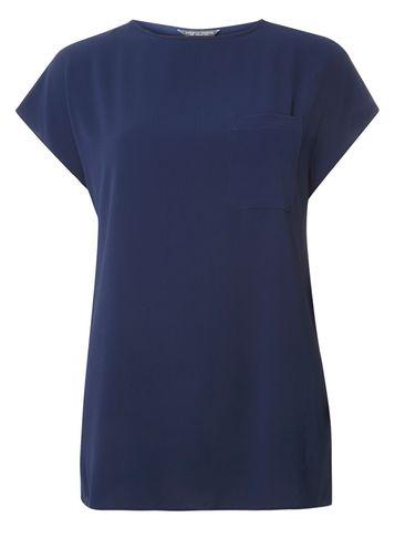 Dorothy Perkins *tall Navy Zip Back Tee