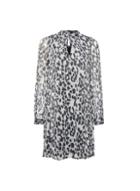 *billie & Blossom Silver Leopard Print Twist Dress
