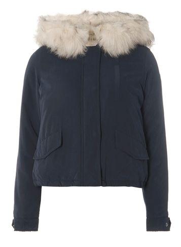 Dorothy Perkins *only Navy Faux Fur Short Parka