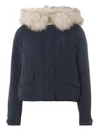 Dorothy Perkins *only Navy Faux Fur Short Parka