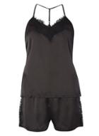 Dorothy Perkins Black V-neck Lace Camisole Pyjama Set